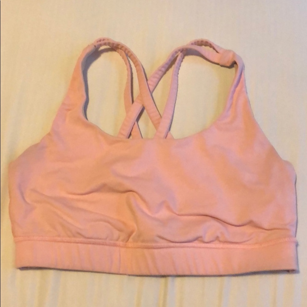 Pink Lululemon sports bra